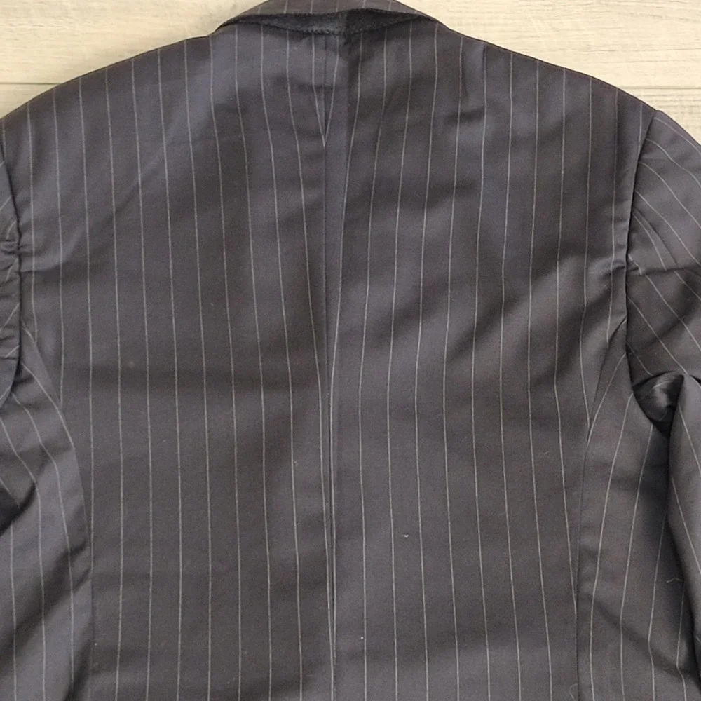 🧥Burberry London Blazer Mens 41 S Navy Pinstripe 100% Wool Suit Jacket USA